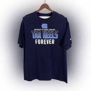 UNC Tar Heels T-Shirt 2XL Blue Russell North Carolina Collegiate Graphic Tee